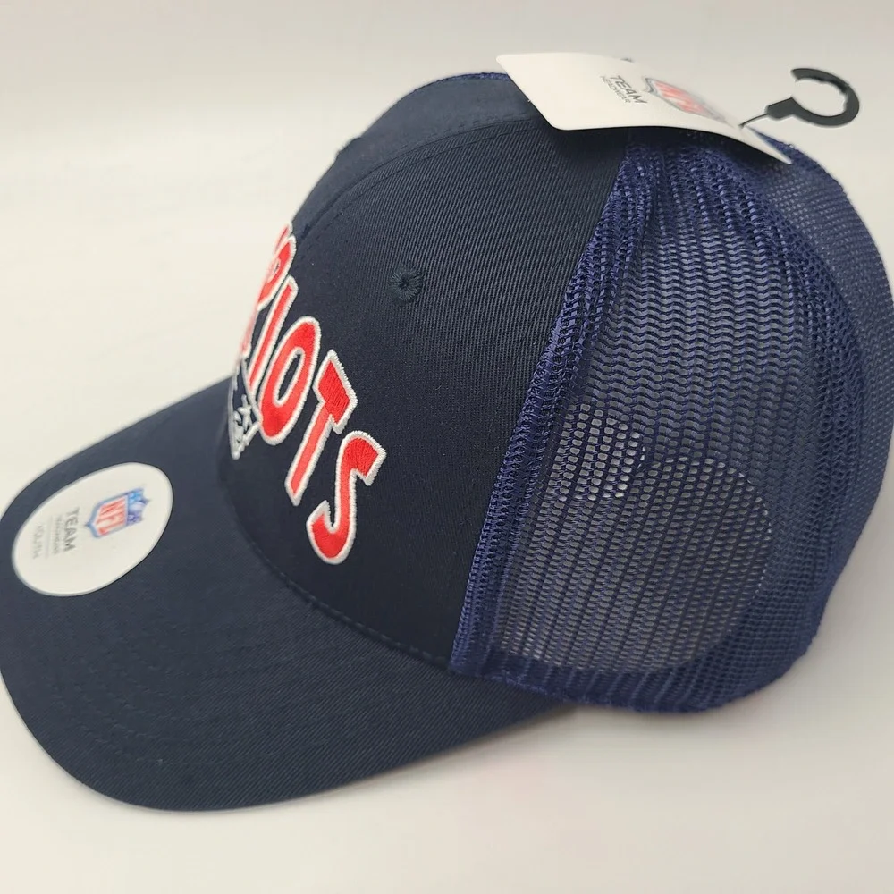 Youth New England Patriots Hat Adjustable Trucker Mesh NFL Team Apparel Blue NFL